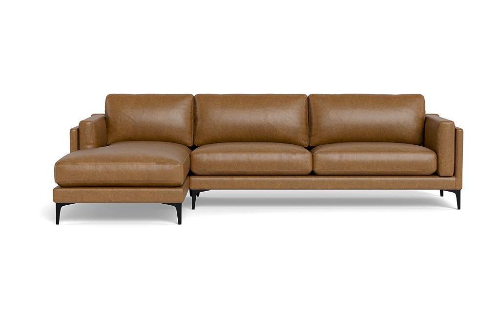 Gaby Leather 3-Seat Left Chaise Sectional - Image 0