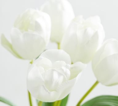 Faux Early Bloom Tulip Bouquet, White - Image 5