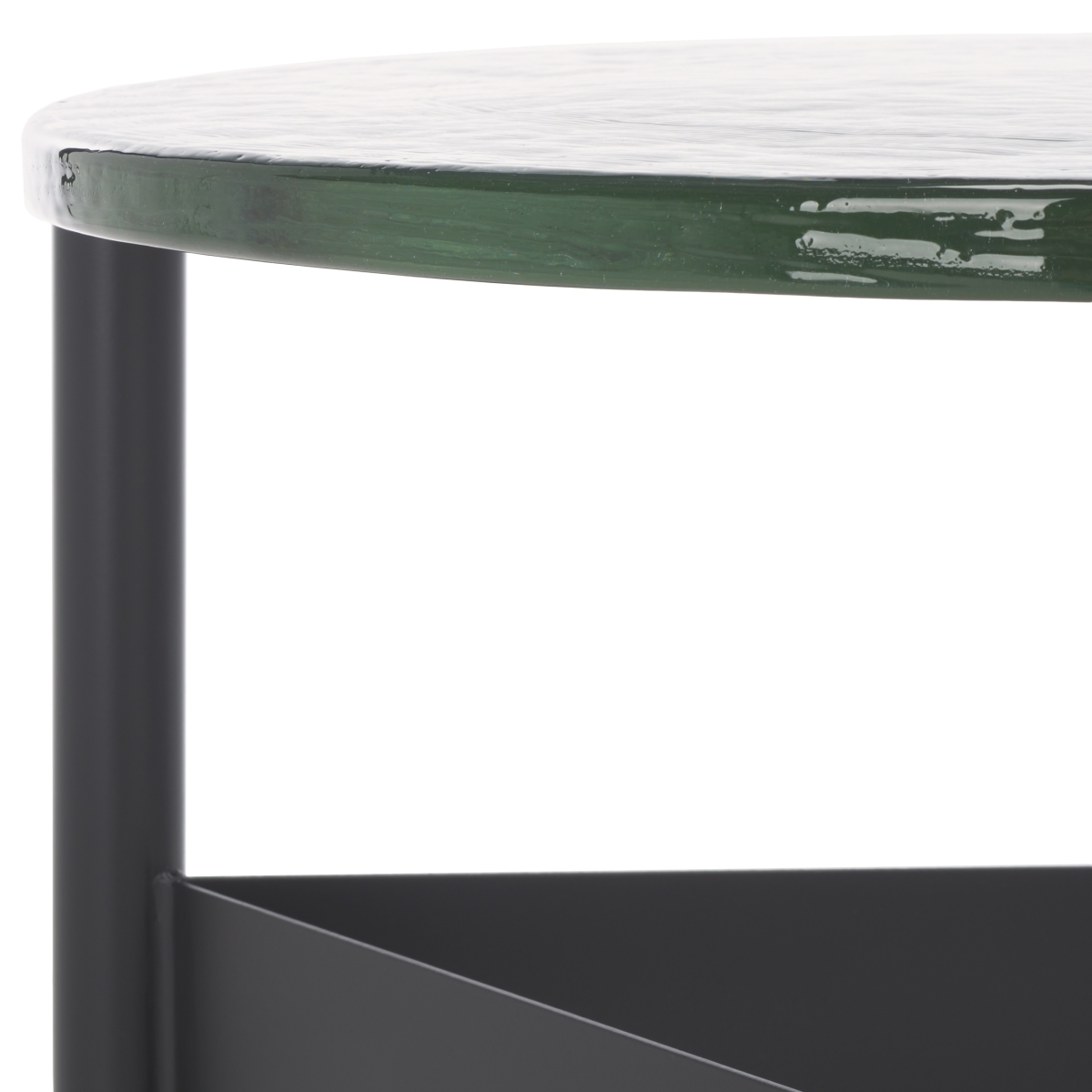 Rozalia Cast Glass Accent Table - Black/Clear - Image 2