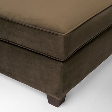 Henry Ottoman, Poly, Performance Chenille Tweed, Frost Gray, Chocolate - Image 3