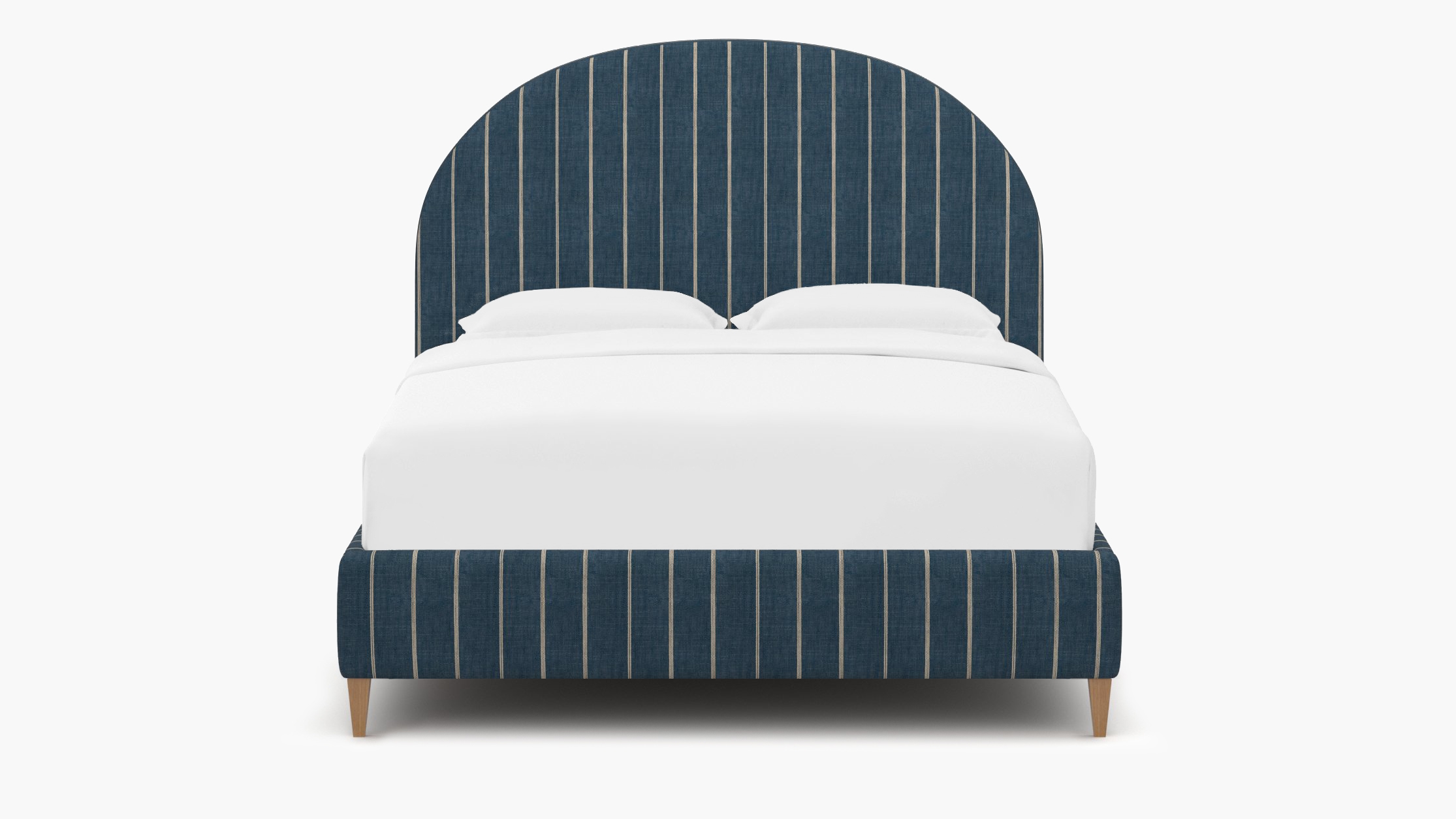 Demilune Bed, Indigo Felix, Natural Square Tapered Leg, King - Image 0