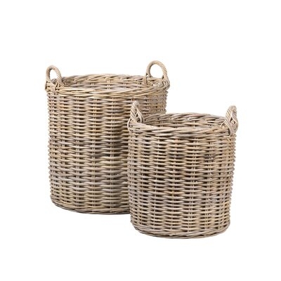2 Piece Rattan Basket Set - Image 0