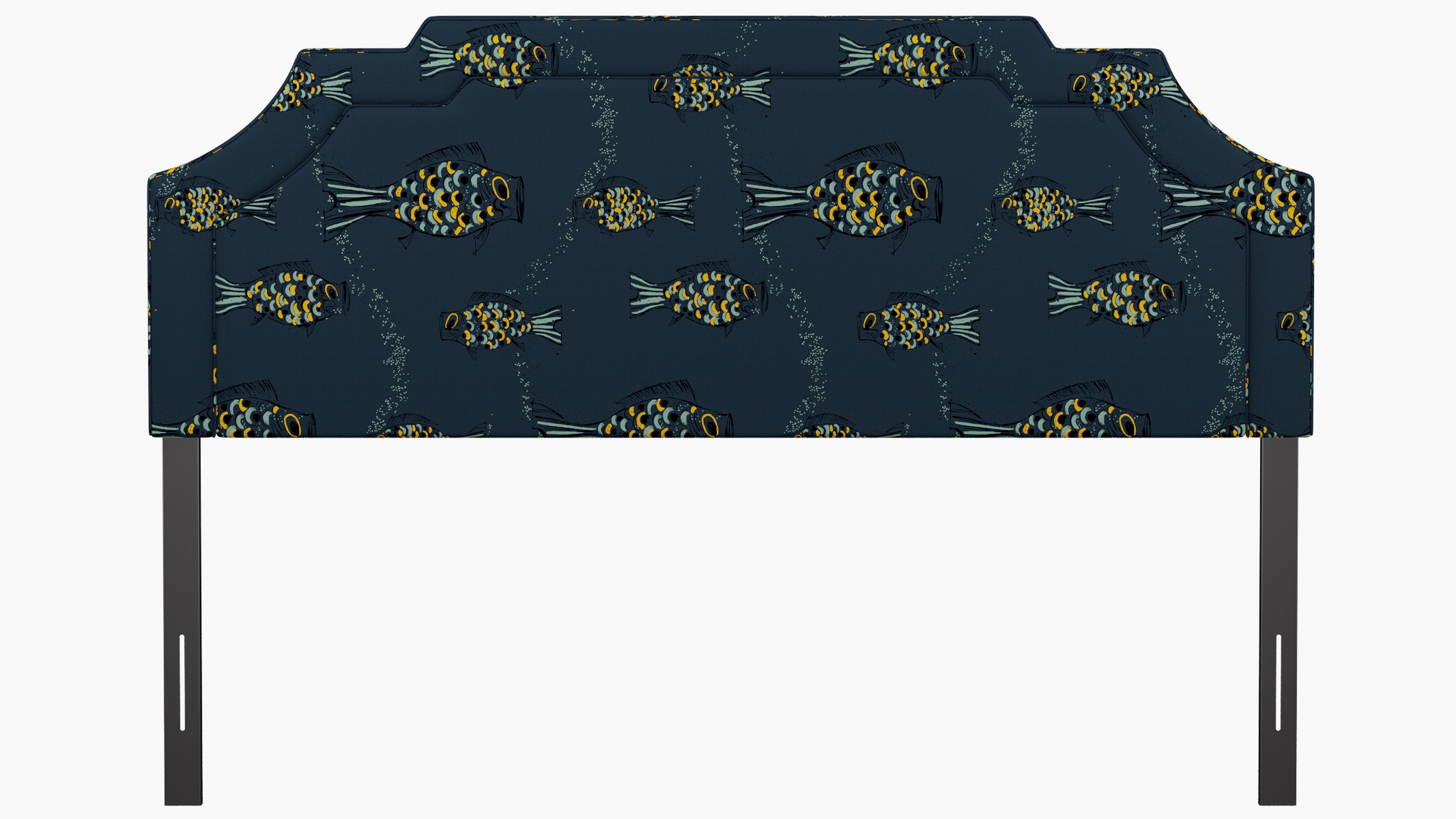 Art Deco Headboard, Indigo Sakana, King - Image 1