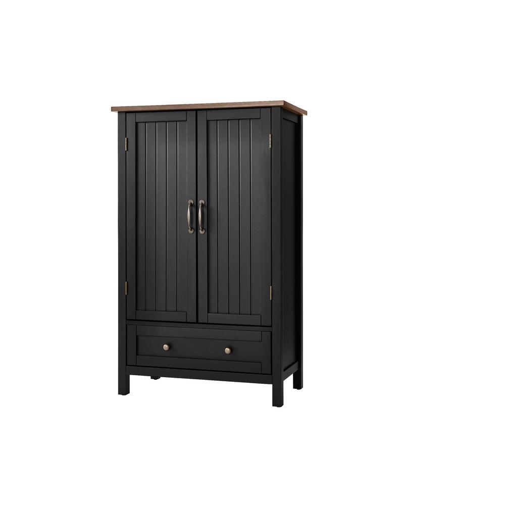 StyleWell Bainport Black with Haze Top Wood Kitchen Pantry with Haze Top (28 in. W x 45 in. H), Black/Haze - Image 0