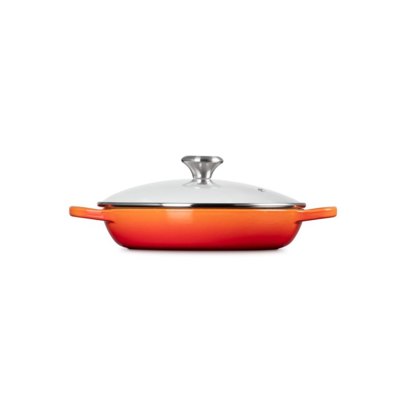 Le Creuset ® 2.25-Qt. Flame Enameled Cast Iron Braiser with Glass Lid - Image 3