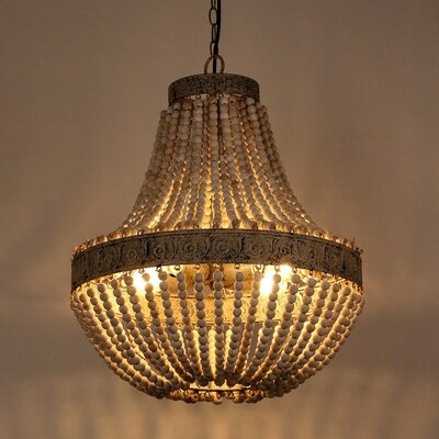 3 - Light Lantern Empire Chandelier with Beaded Accents - Image 0