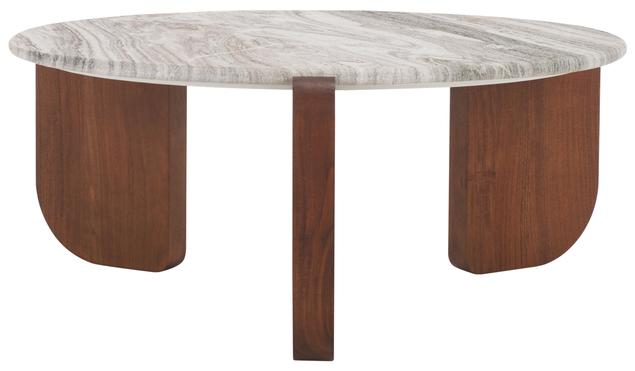 Graelyn Marble Top Coffee Table - Walnut/Grey - Image 0