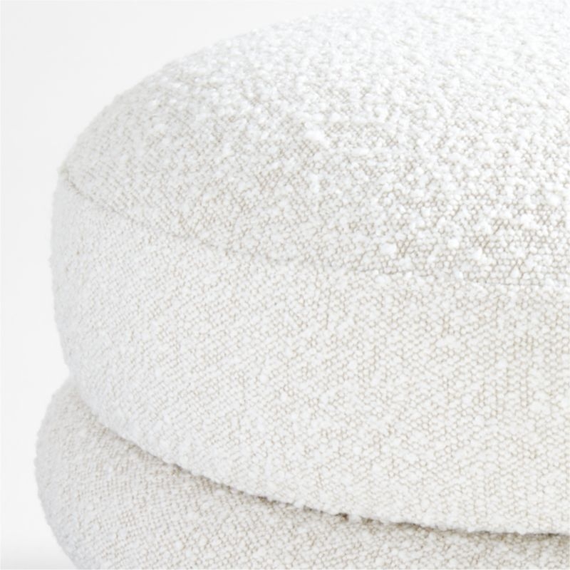 Macaron Cream Boucle Round Storage Nursery Ottoman by Leanne Ford - Image 5