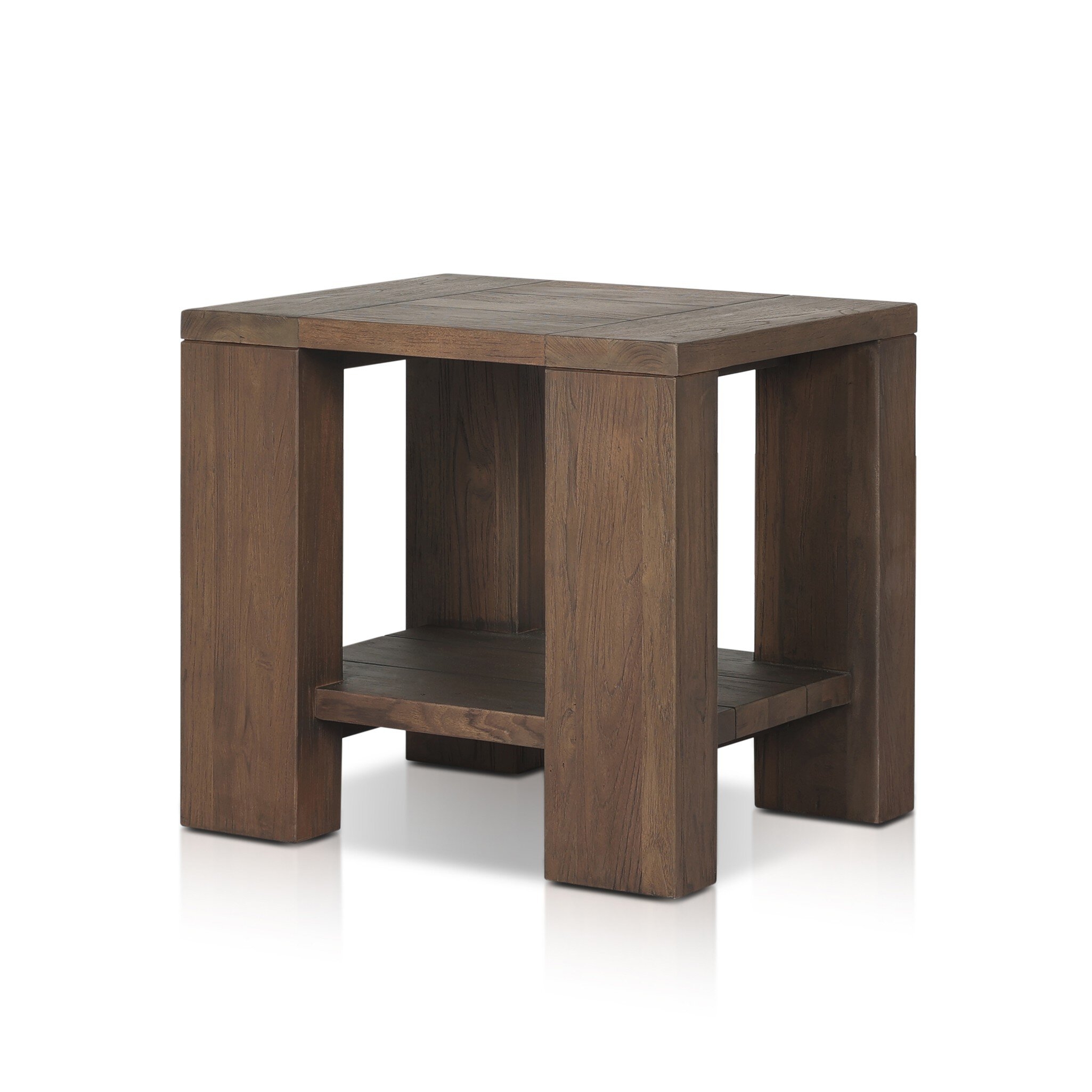 Roca Outdoor End Table - Stained Heritage Brown-FSC - Image 1
