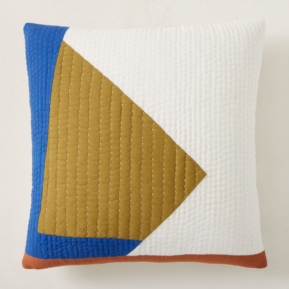Quilted Geo Pillow Cover, 20"x20", Surf Blue - Image 0