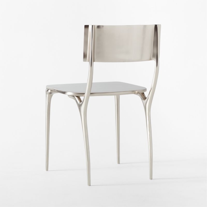 Oro Polished Silver Dining Chair - Image 4