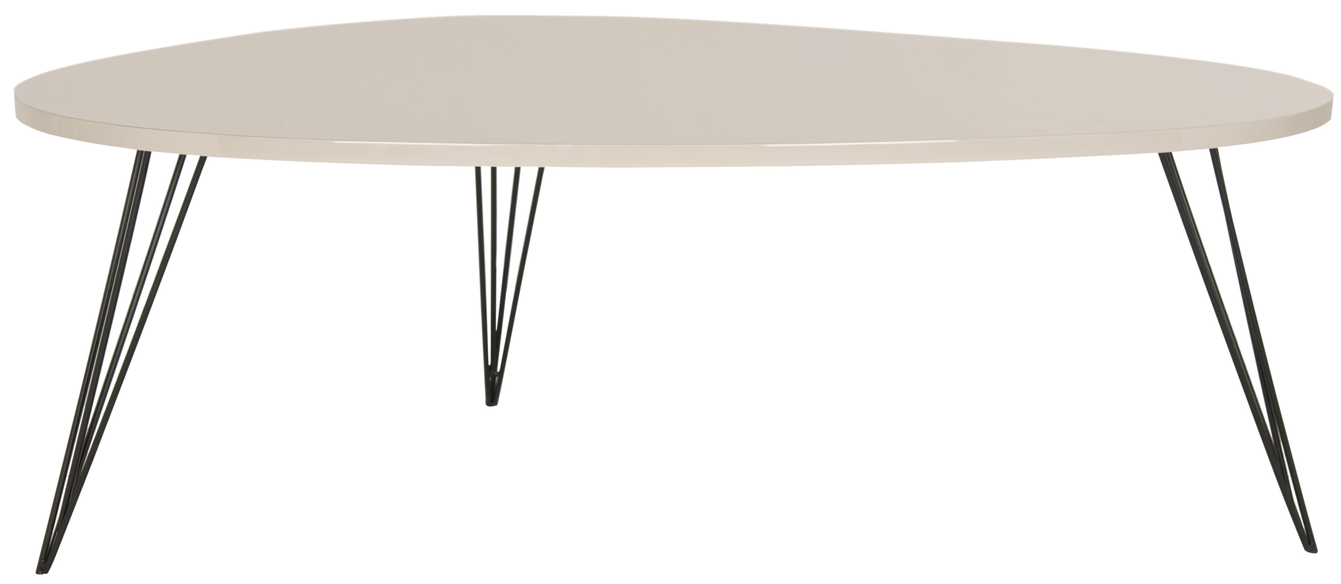 Wynton Retro Mid Century Lacquer Coffee Table - Taupe/Black - Safavieh - Image 0