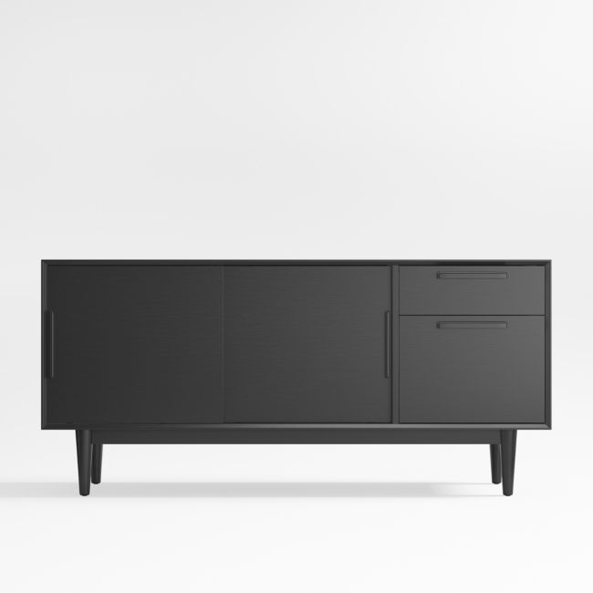 Tate 64.5" Black Wood Storage Media Console - Image 0