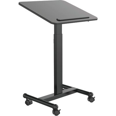 21-In. Wide Black Rolling Desk With Adjustable Height And Bag Hook - Image 0