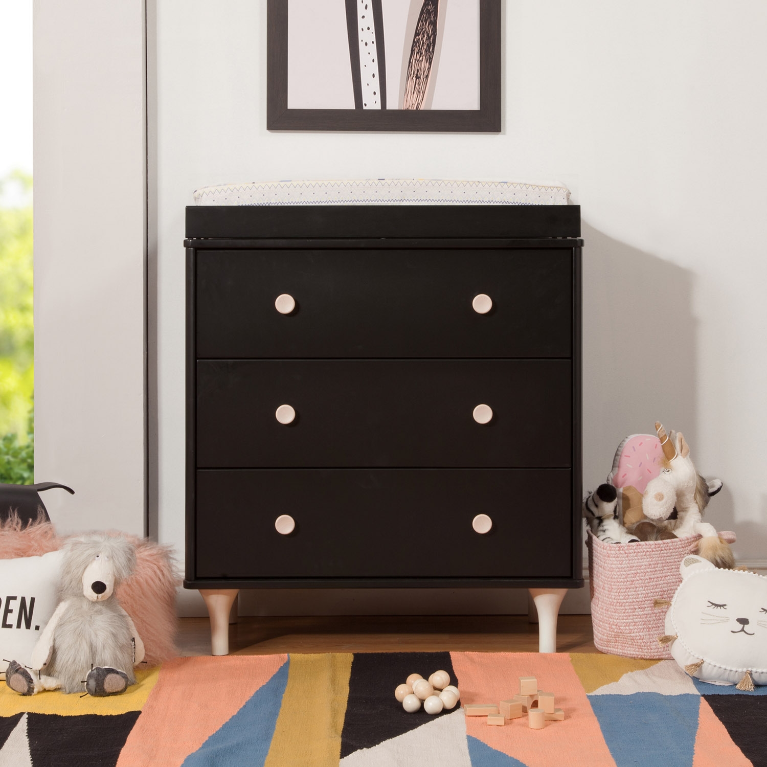 Babyletto Lolly Modern Classic Black Changing Station Dresser - Image 4
