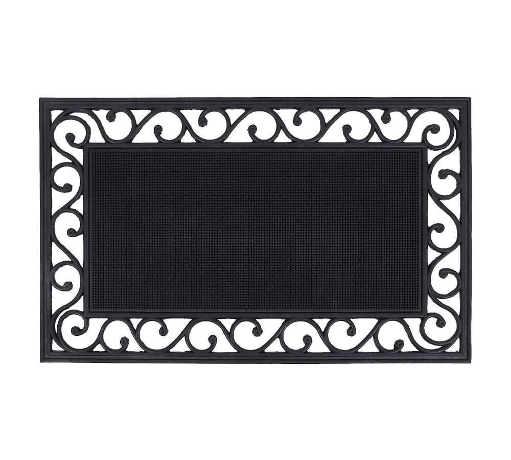 Sylvain Vine Framed Doormat, 18 x 30", Black - Image 0