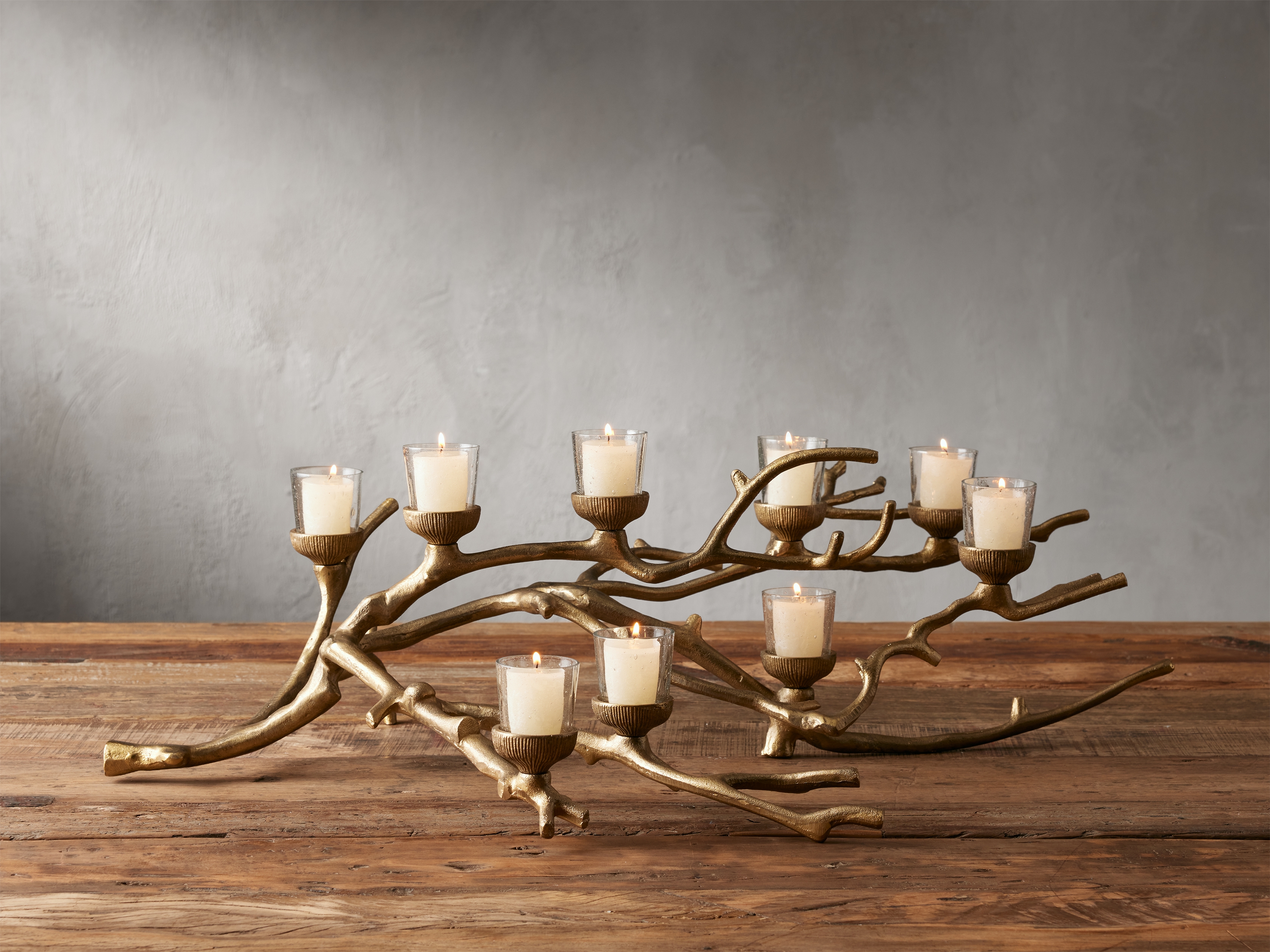 Branch Candleholder in Aluminum Brass  9-Light - Image 0