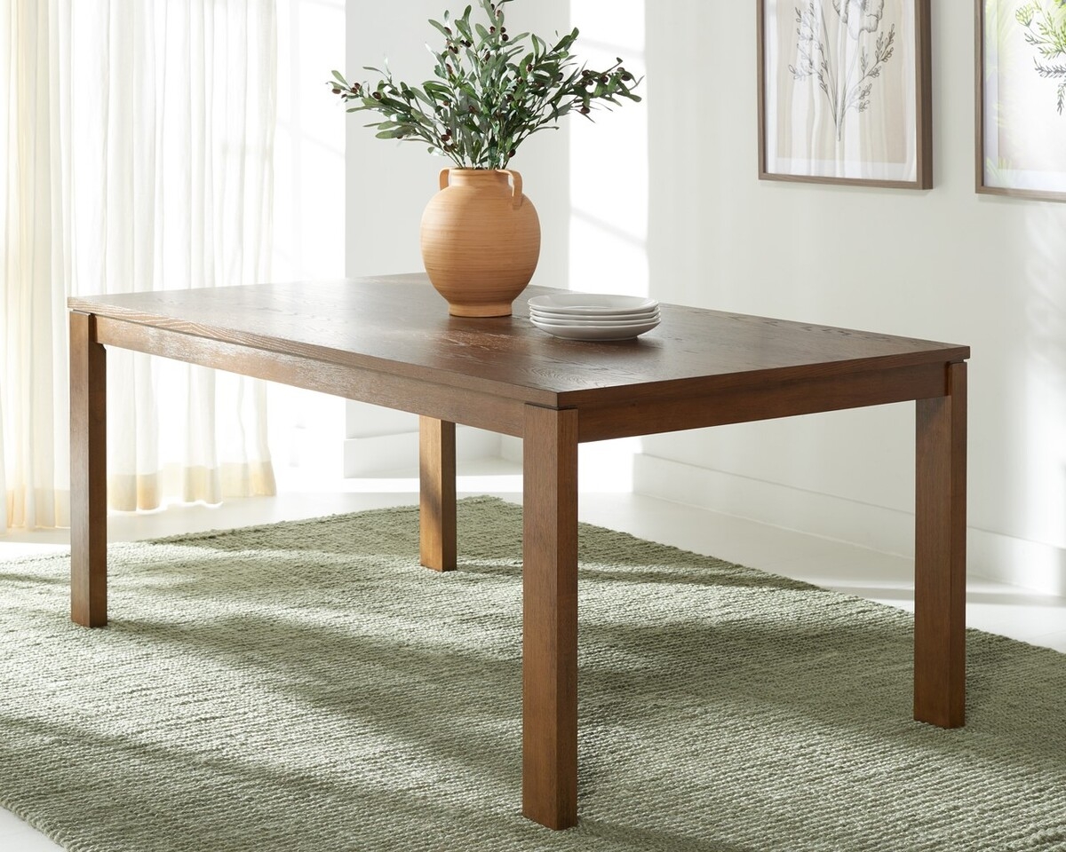 Deirdra Wood Rectangle Dining Table - Medium Oak - Image 9