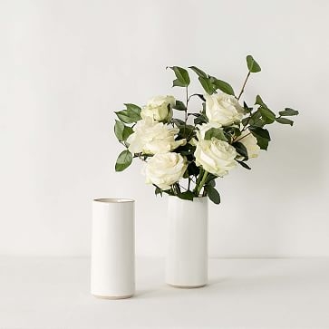 Minimal Cylinder White Vase - Image 3