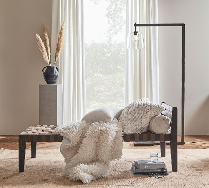 Faux Real Fur Throw, Ivory, 50" x 60" - Image 3