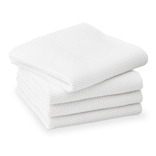Knitted Dishcloth, Set of 4, White - Image 0