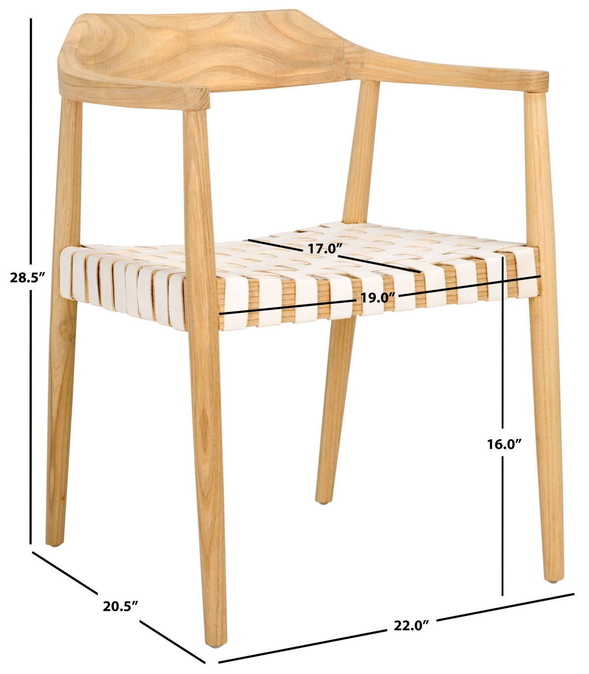 Amycus Accent Chair - White / Natural - Safavieh - Image 9