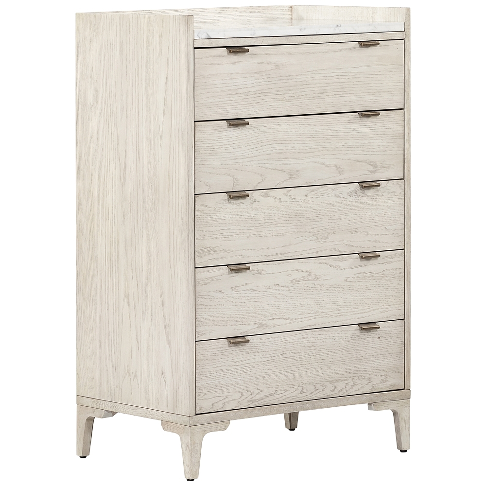 Viggo 27" Wide Vintage White Oak 6-Drawer Tall Dresser - Style # 97R45 - Image 0