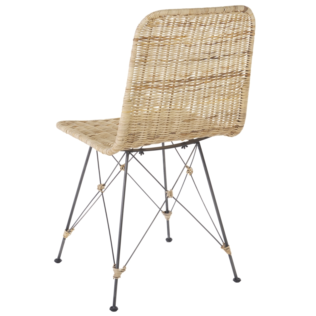 Minerva Weaved Dining Chair - Light Natural / Black - Image 8