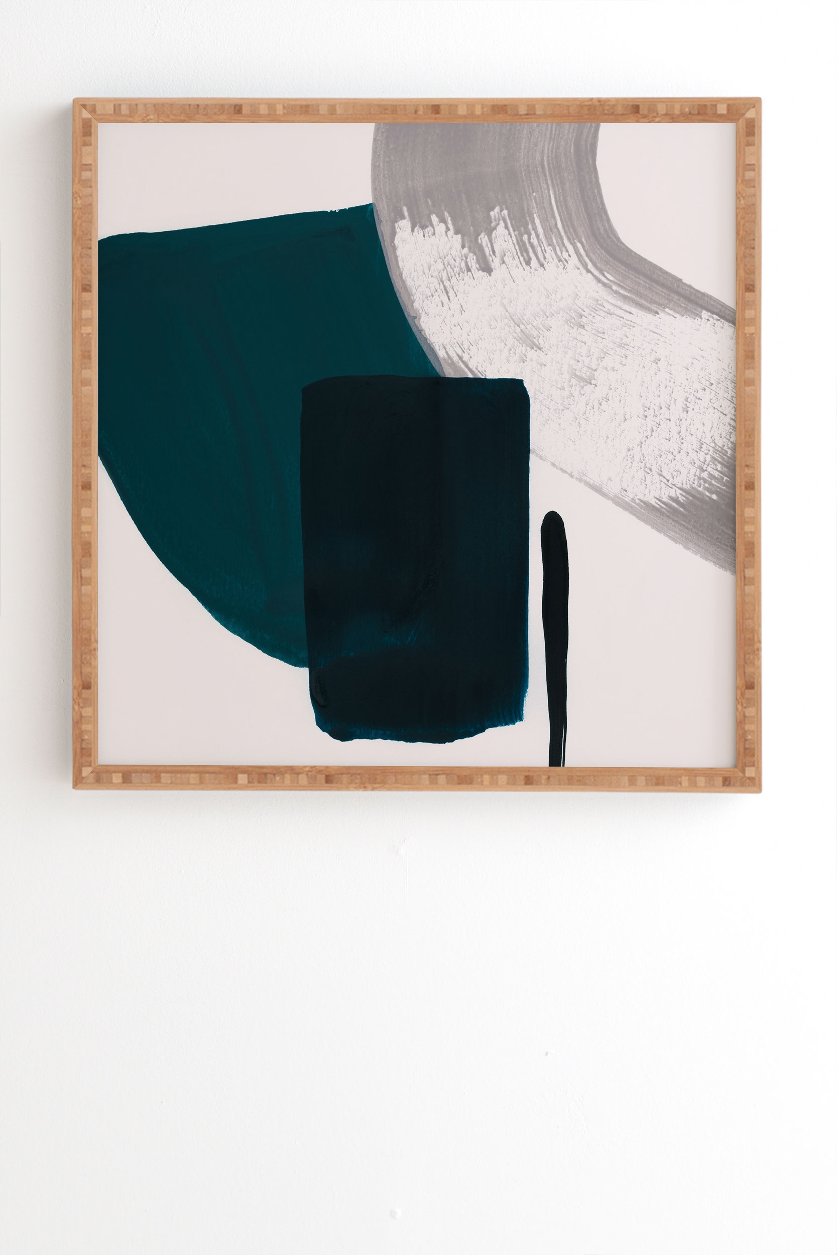 Minimalist Painting 02 by Iris Lehnhardt - Framed Wall Art Bamboo 30" x 30" - Image 0