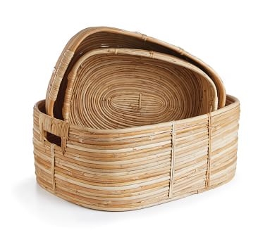 Cane Rattan Basket Set of 3, Rectangle - Image 4