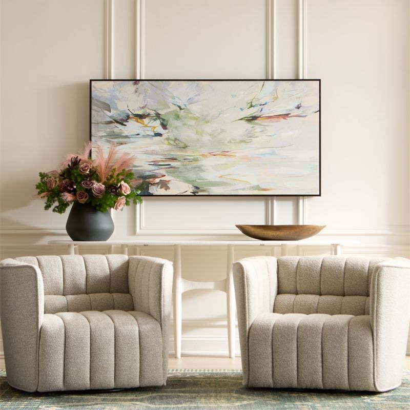 Ripple Ivory Performance Boucle Swivel Chair by Steen Østergaard Set of 2 - Image 1