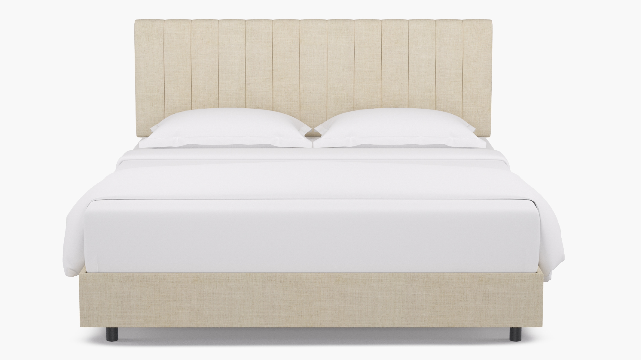 Channel Tufted Bed, Talc Everyday Linen, King - Image 0