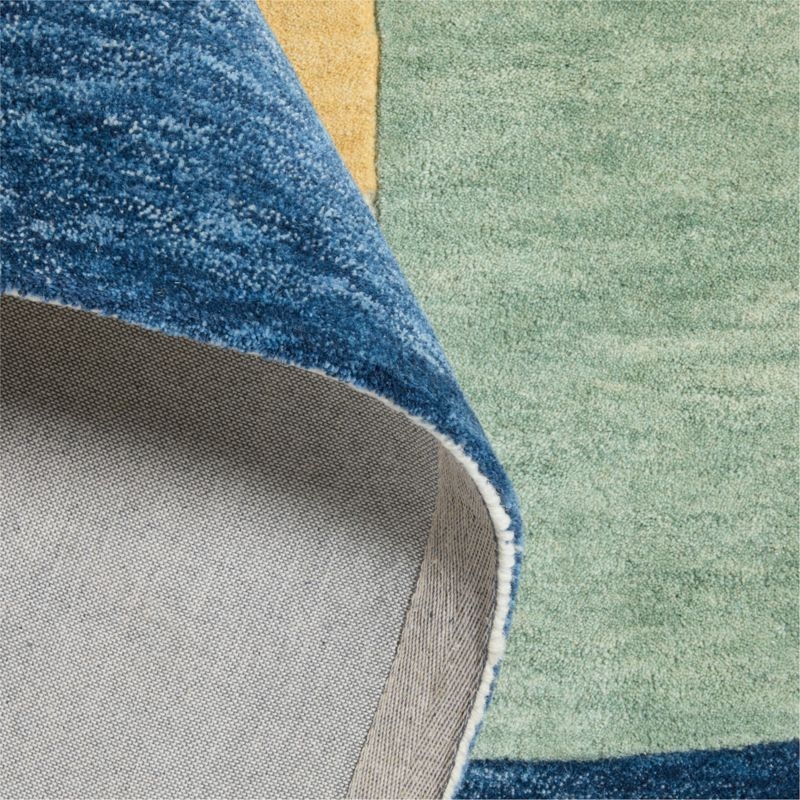 Bold Colorblock Wool Kids Area Rug 6'x9' - Image 2