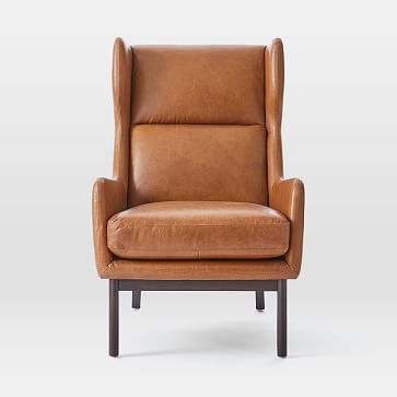 Ryder Chair, Poly, Ludlow Leather, Sesame, Dark Walnut - Image 2