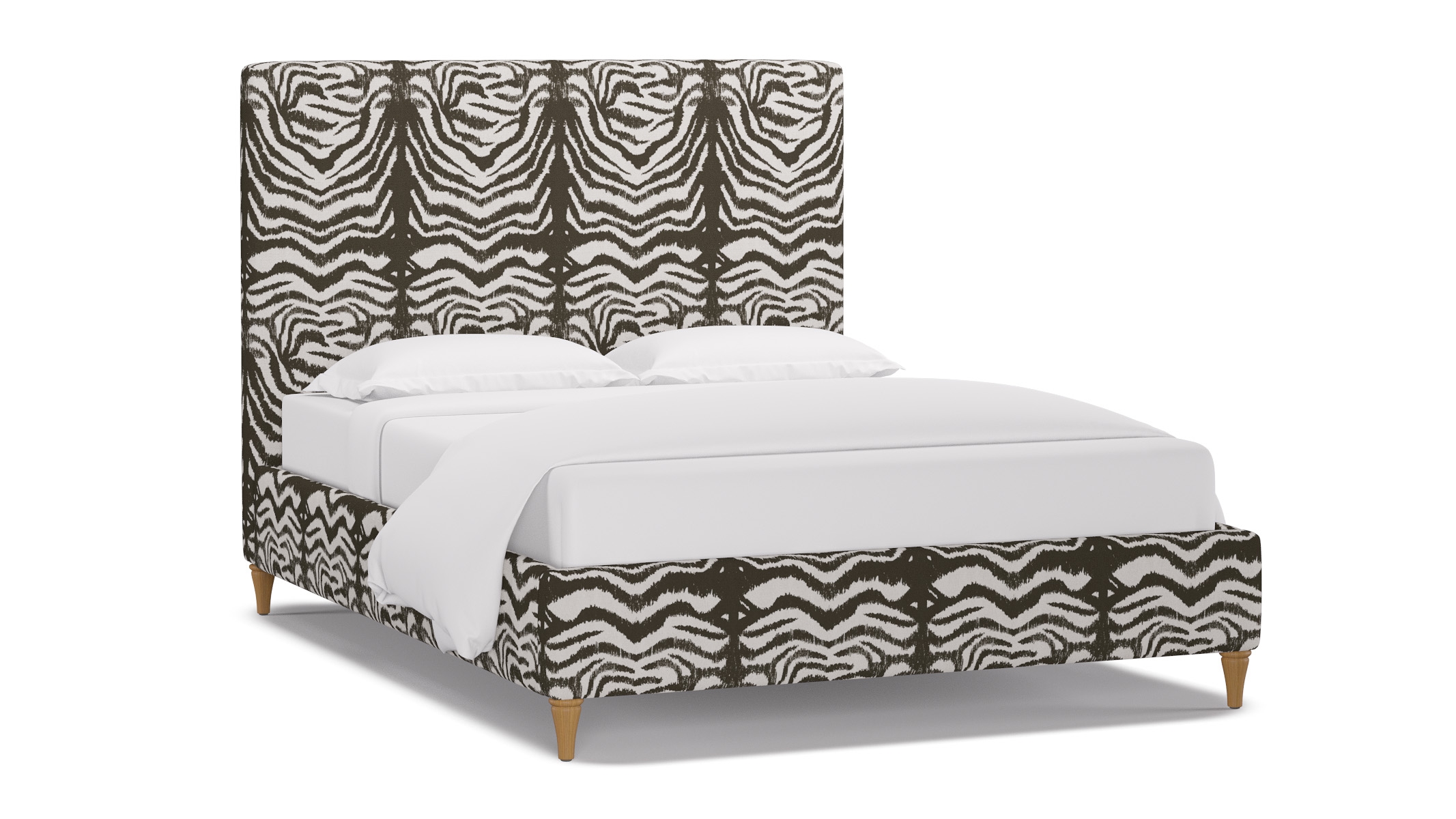 Classic Bed, Zebra, Natural Decorative Tapered Leg, Twin - Image 1