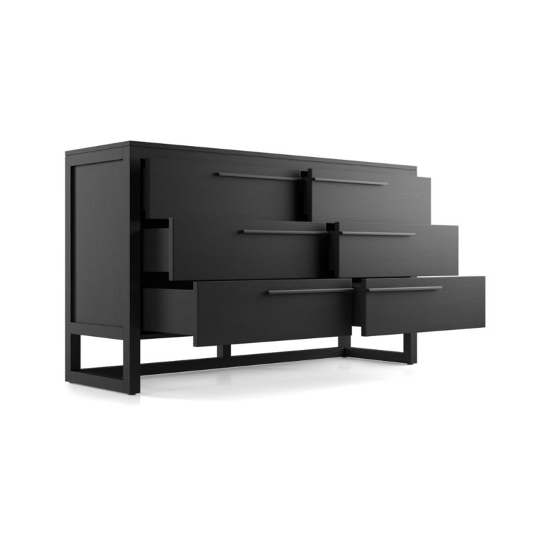 Linea Black 6-Drawer Dresser - Image 2