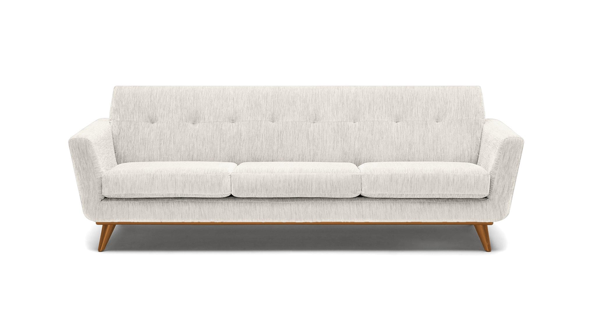 White Hughes Mid Century Modern Grand Sofa - Tussah Snow - Mocha - Image 0