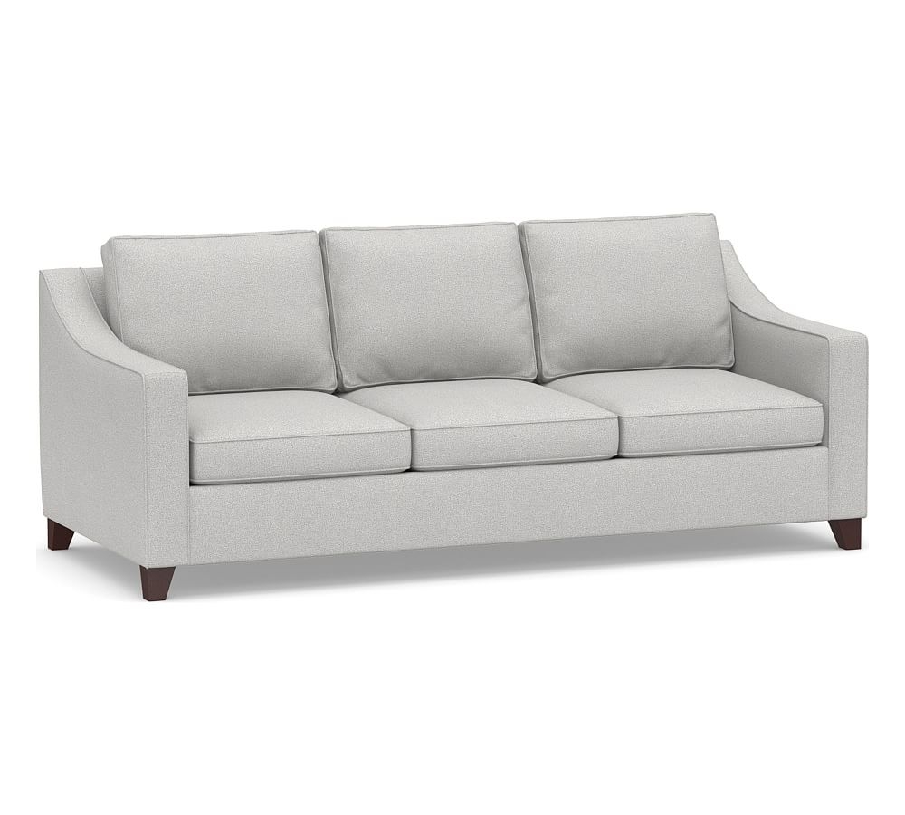 Cameron Slope Arm Upholstered Deep Seat Grand Sofa 3-Seater 94", Polyester Wrapped Cushions, Park Weave Ash - Image 0