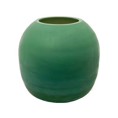 Ostrava Green 12.2" Indoor / Outdoor Glass Table Vase - Image 0