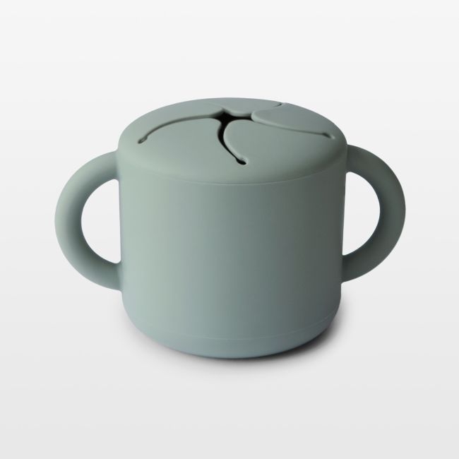 Mushie Green Silicone Baby Snack Cup - Image 0
