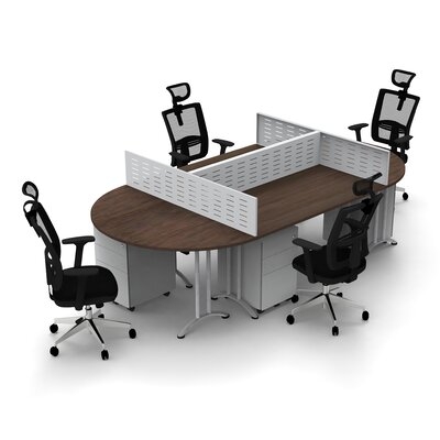 Work Station Compact Space Maximum Collaboration Oval Meeting Table Set - Image 0