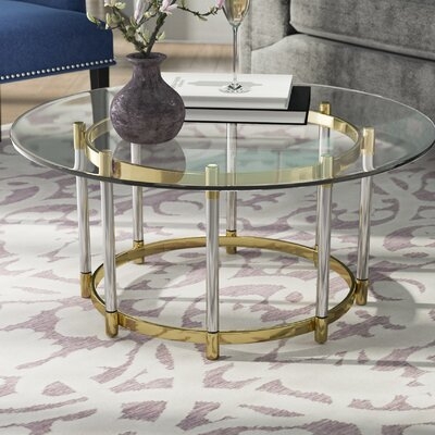 Haydel Tempered Glass Coffee Table with Tray Top - Image 0