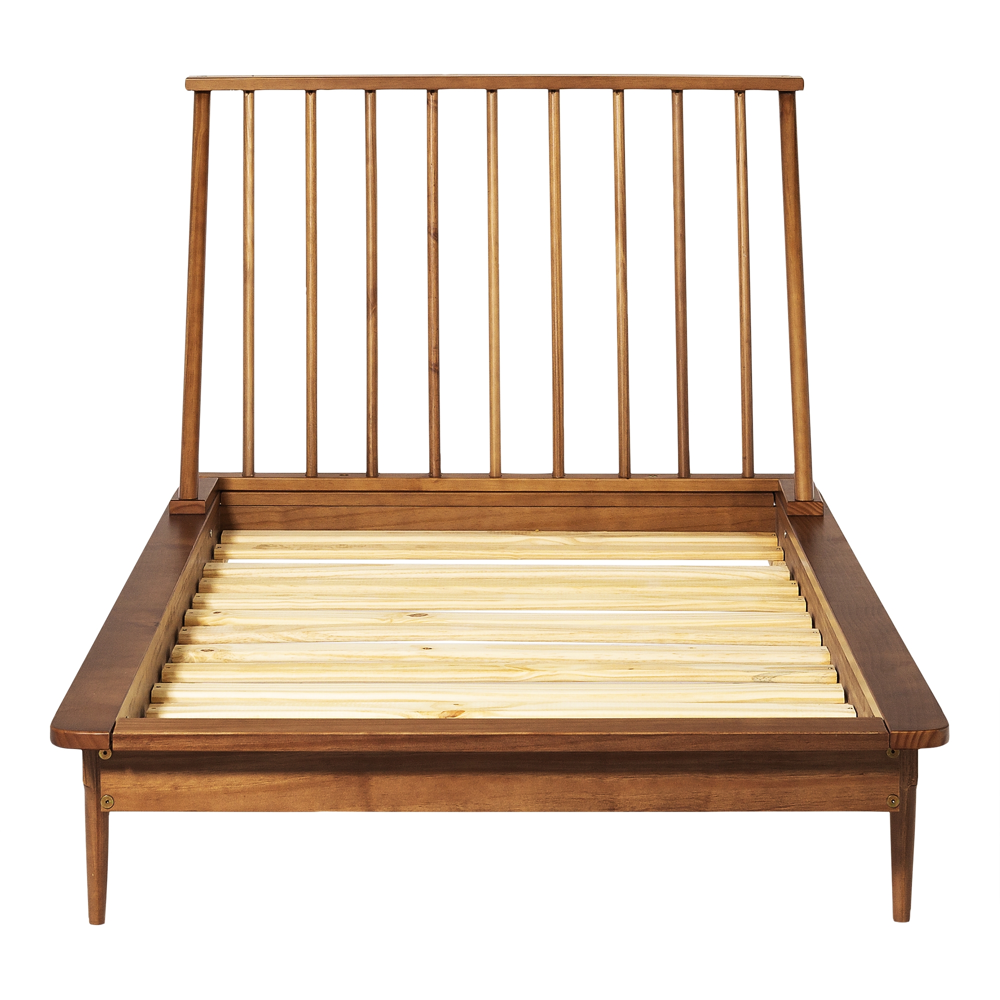 Twin Mid Century Solid Wood Spindle Bed - Caramel - Image 1