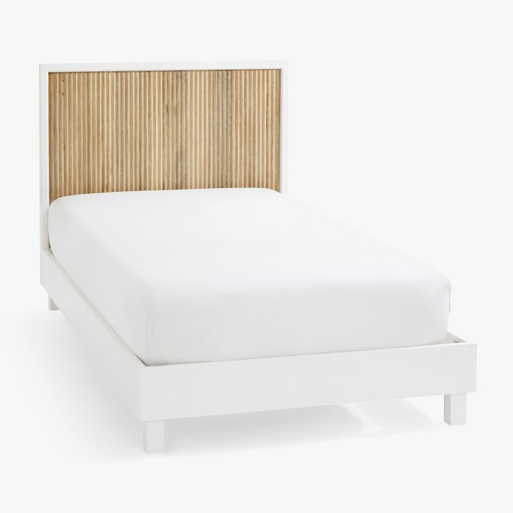 Quinn Bed, Twin, Cerused White - Image 0