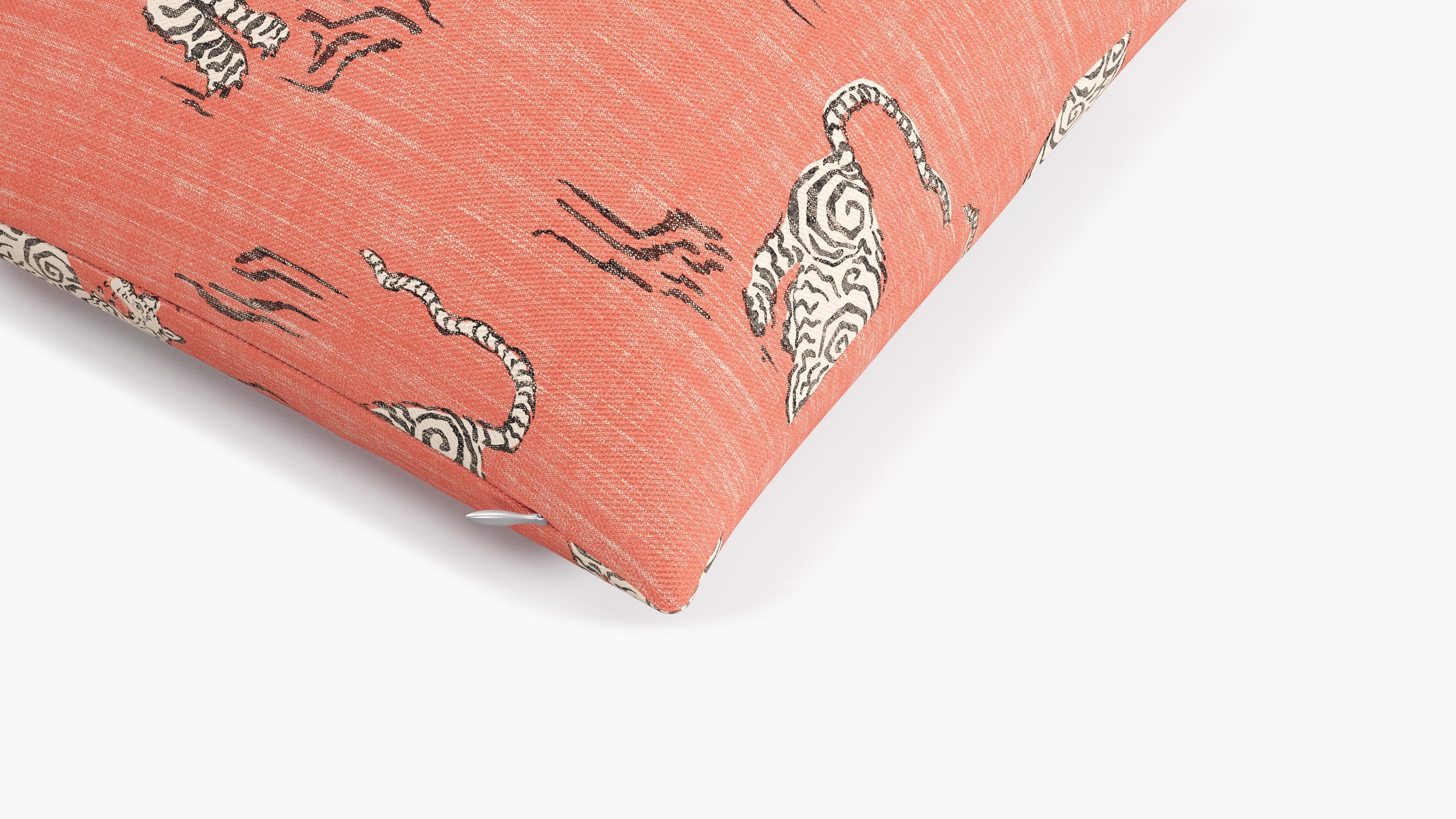 Throw Pillow 18", Coral Tigresse, 18" x 18" - Image 1