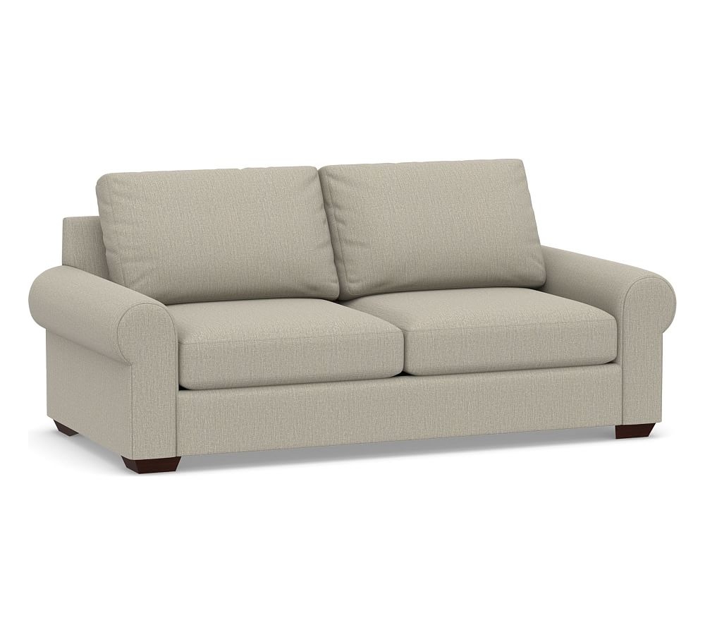 Big Sur Roll Arm Upholstered Sofa 84", Down Blend Wrapped Cushions, Chenille Basketweave Pebble - Image 0