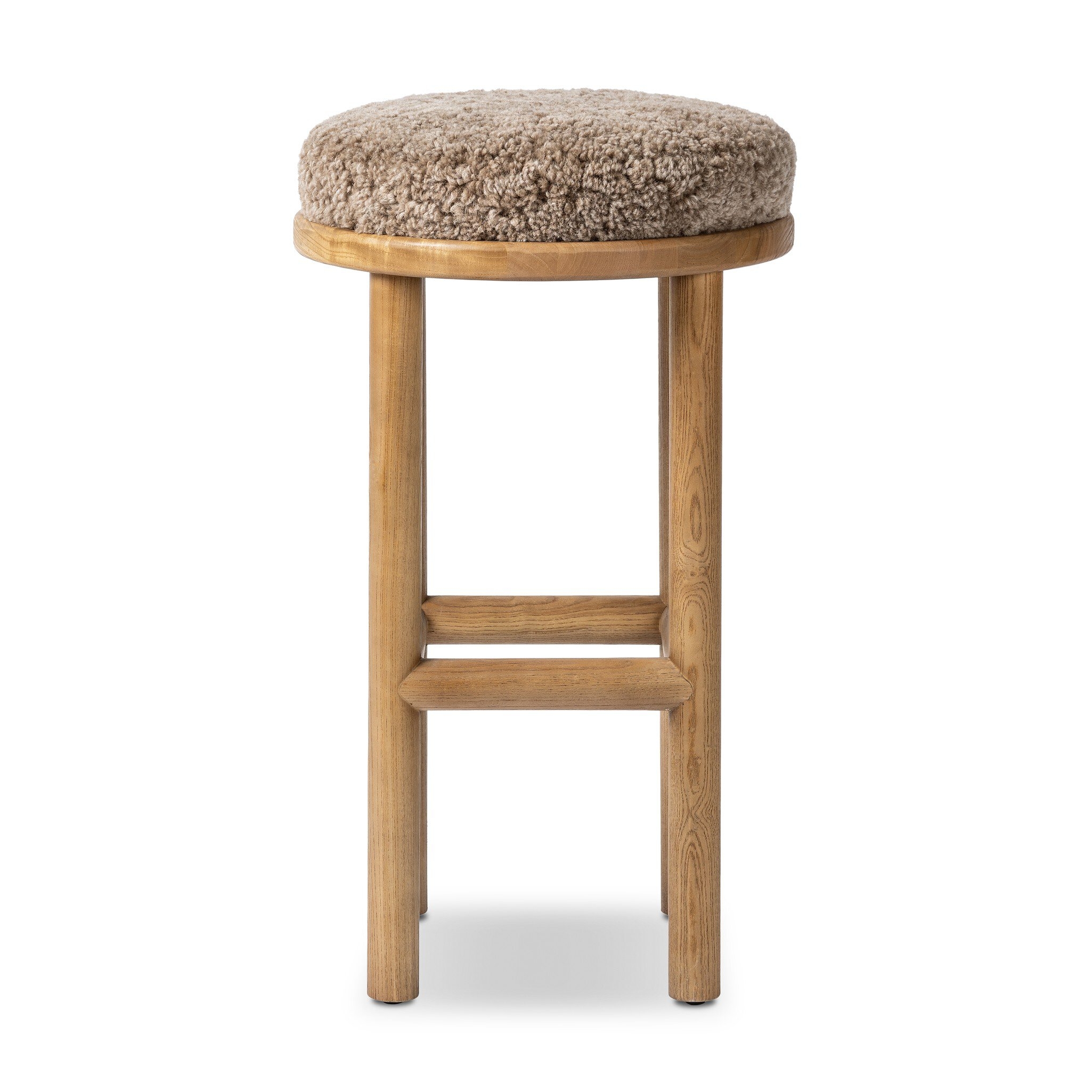 Saldino Bar + Counter Stool - Taupe Shearling - Image 4