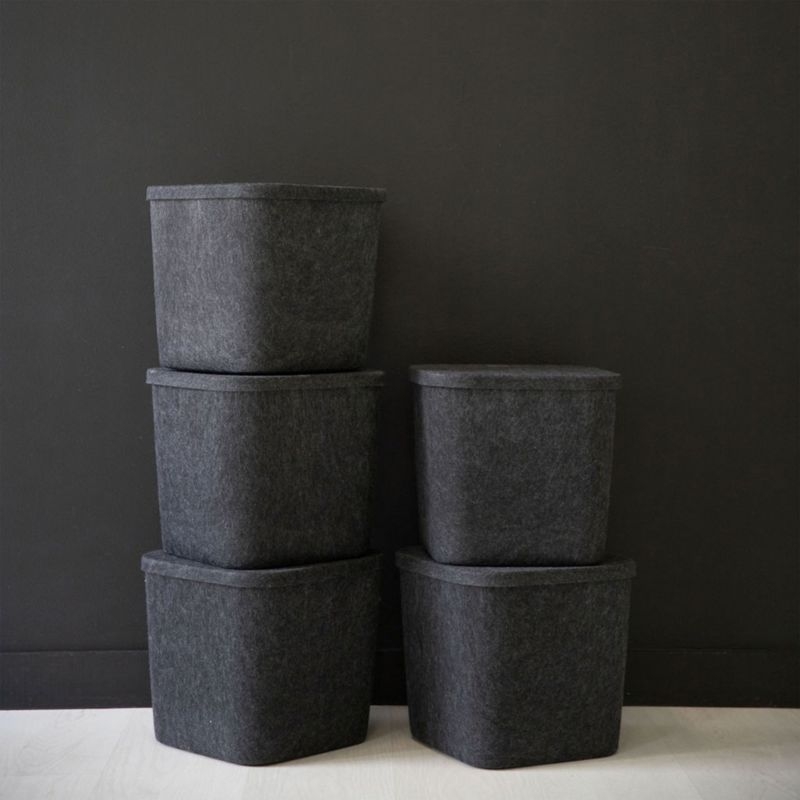 Sortjoy Original Carbon Sculpted Storage Bin with Lid - Image 2