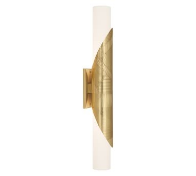 Deane Glass Double Tube Sconce, Modern Brass - Image 1