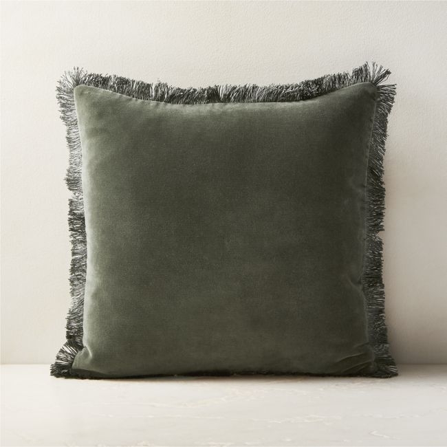 Bettie Forest Green Velvet Throw Pillow Cover 18"x18" - Image 0